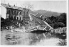 Odstřelený most u vlakového nádraží. Foto Muzeum Blansko