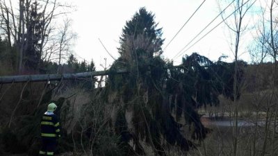 Silný vítr lámal stromy a větve, nejvíce z celého kraje na Boskovicku