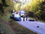 Obrazem: Nedělní nehody motorkářů u Vážan a u Blanska